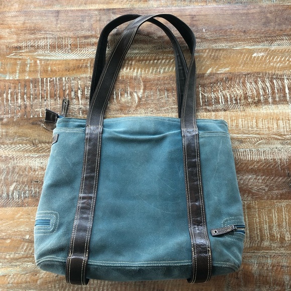 Ellington suede leather laptop shoulder bag - Picture 2 of 13